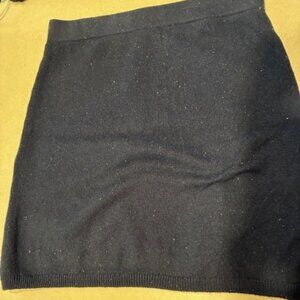 Loft Women's Navy Blue w Color Fleck 20" Sweater Knit Skirt -Has Been altered